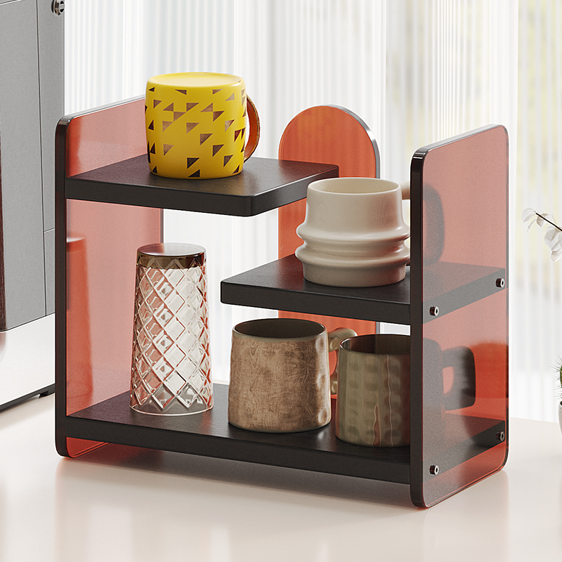 桌面亚克力透明多层杯架