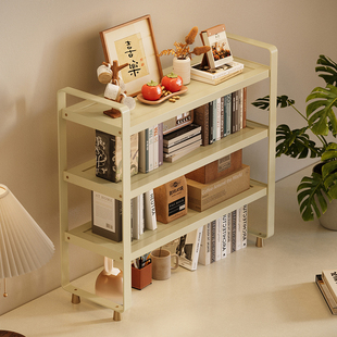 桌面置物架一体靠墙可移动钢制书架办公室工位上桌面转角储物架子