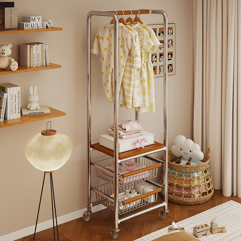 竹中生智小型衣帽架落地中古风