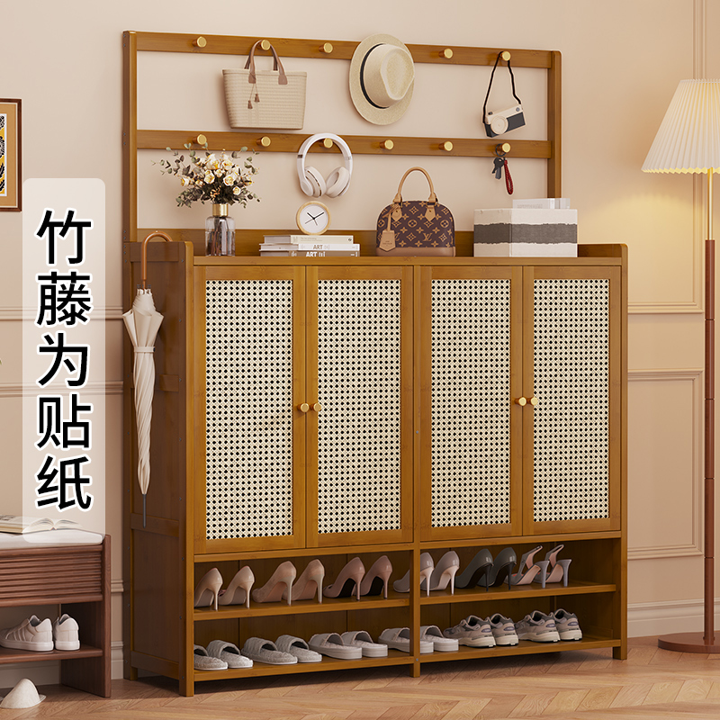 家用门口挂衣架鞋柜一体用