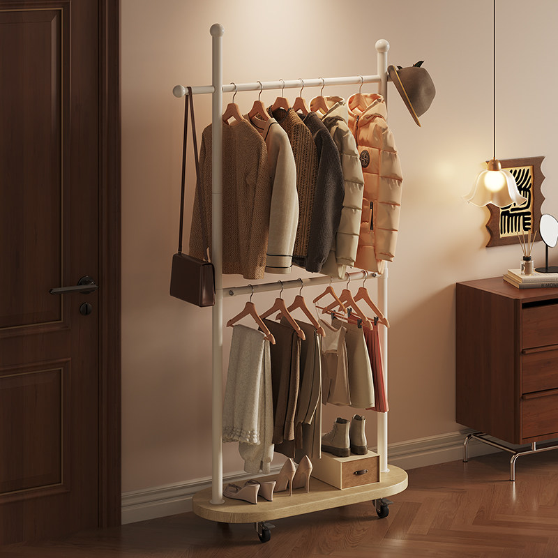 卧室落地衣帽架中古风不锈钢挂衣架新款2025小型移动入户放衣神器,住宅家具,衣帽架,淘宝优惠券,粉丝福利购,淘宝优惠卷