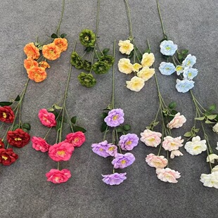 6头月桂花 仿真花婚庆插花装饰地排芙蓉栀子花山茶花家居婚礼堂