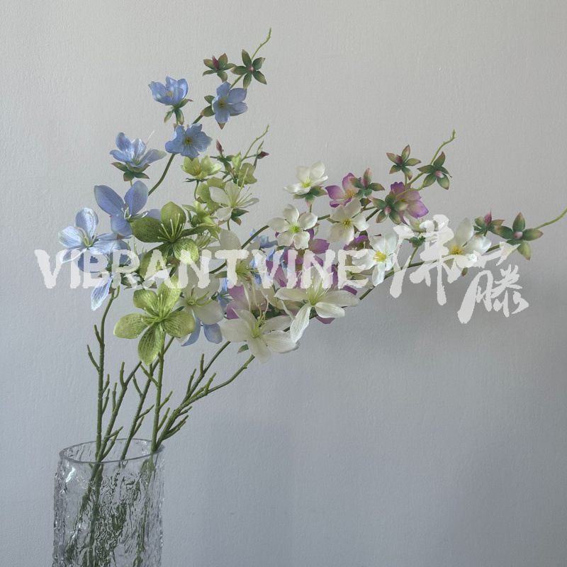 新品垂丝茉莉仿真花家居客厅酒店软装布置婚庆摆件布景假花插花