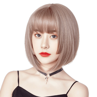假发女短发姬发式bobo啵啵头齐刘海全头套式短头发公主切短直发夏