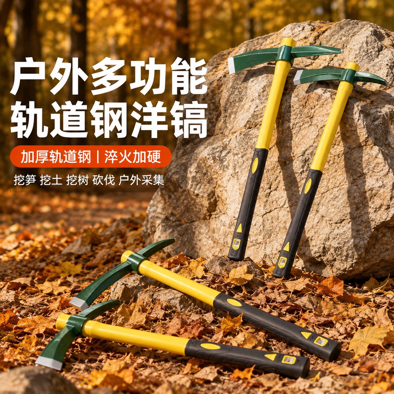 户外便携两用羊角镐挖树根挖草图片