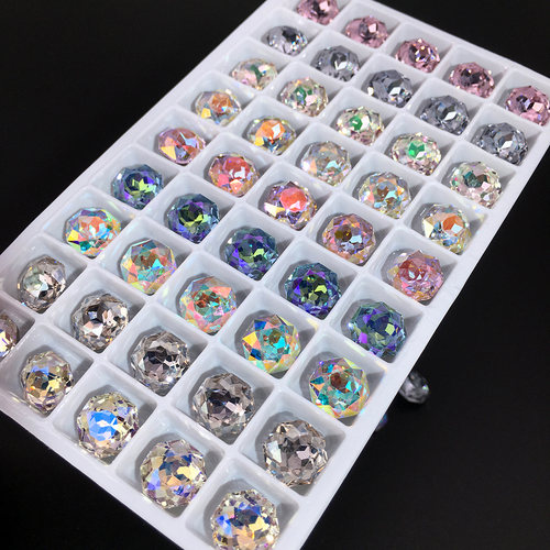 DANA尖底异形八边玫瑰切美甲钻饰