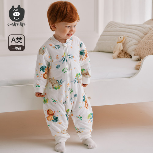 小猪大卫纯棉秋冬卡通印花睡袋