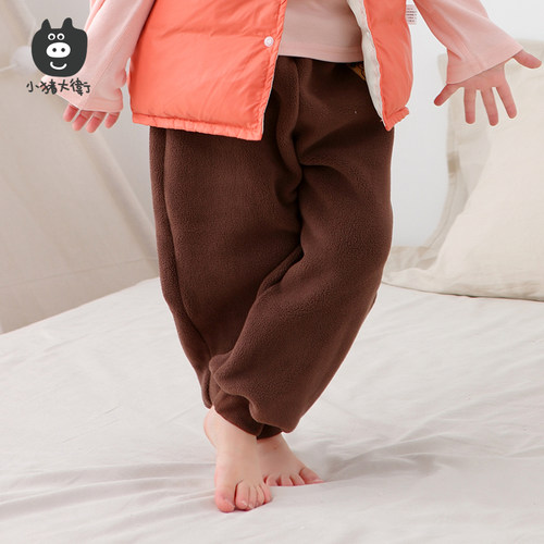 小猪大卫秋冬颗粒绒长裤