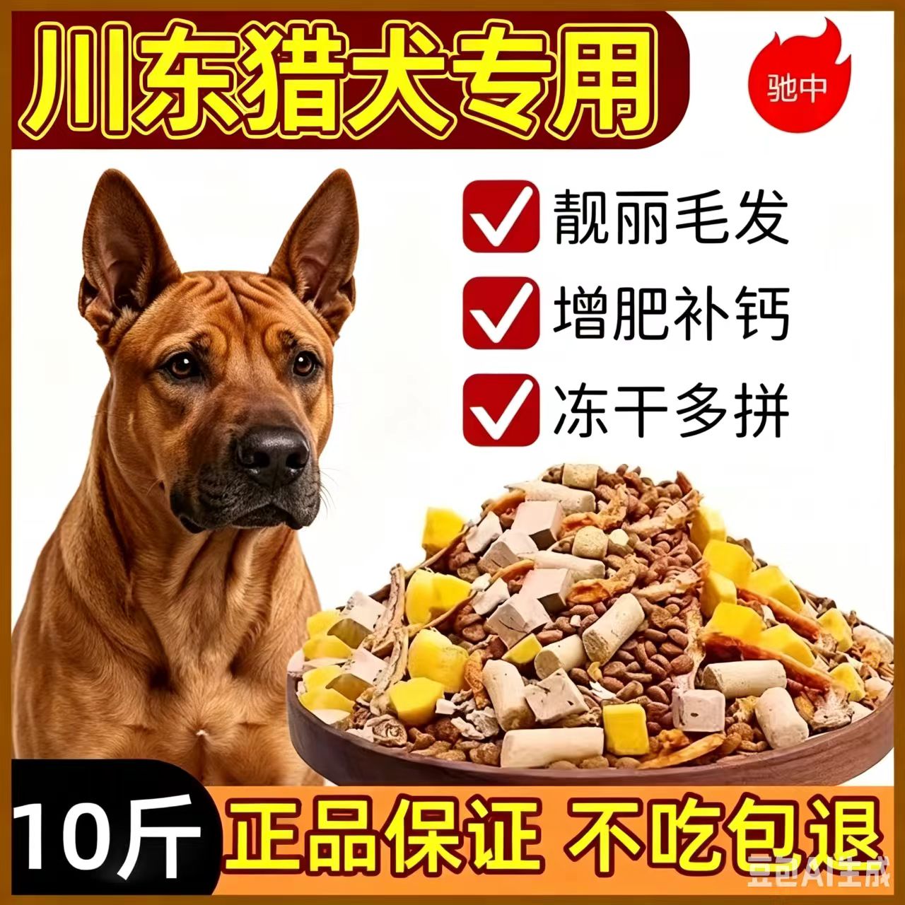 川东猎犬专用40斤大包装狗粮成犬幼犬通用型含天然营养配滋满月后