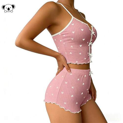 J 25403 Women Summer Pajama Set Sexy Comfortable睡衣套装