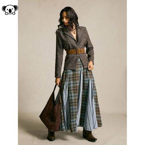 H 55000 Office Daily Skirt Plaid Vintage格纹半身裙
