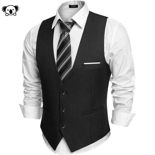 D 77212 Men Business Waistcoat Slim Fit Formal修身马甲