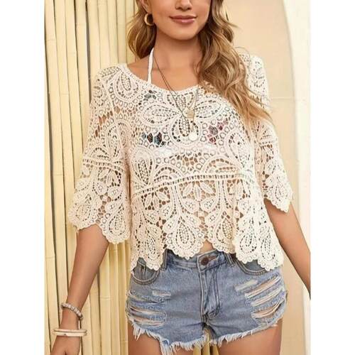 S 38413 Women Beach Cover Up Casual Vacation休闲罩衫