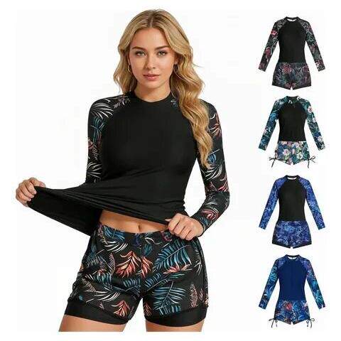 Y 74540 Women Long Sleeve Swimsuit Stylish时尚泳衣
