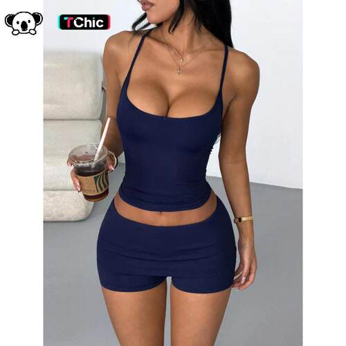 M 47446 Women Going Out Shorts Set Sexy Workout Y2K短裤套装