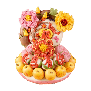 母亲节礼物胶东花饽饽玫瑰花篮送妈妈老师女神送长辈花馍馍礼盒