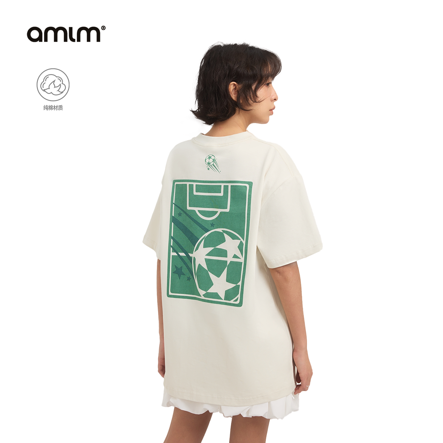AMLM印花T恤纯棉短袖美式宽松图片