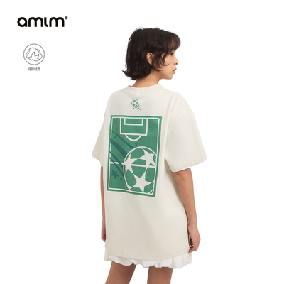 AMLM印花T恤纯棉短袖美式宽松