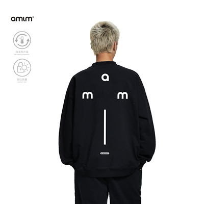 百搭黑色秋冬AMLM长袖上衣男款