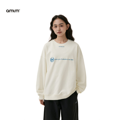 AMLM品牌logo立体字母刺绣卫衣