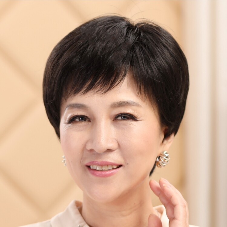 正品全真发中老年人假发短发真人发化疗女送妈妈奶奶光头发套逼真
