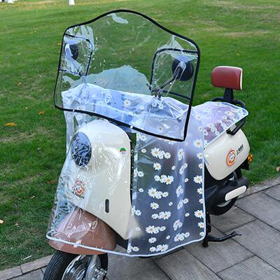 电动车挡风被防水罩冬季pvc加厚电瓶摩托车挡风罩雨防风四季通用