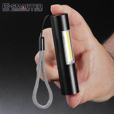 手电筒迷你LED变焦跨境伸缩小手电COB侧灯锂电池强光长续航简约风