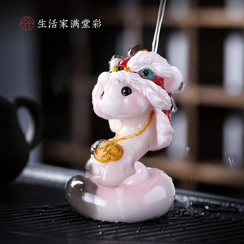 创意潮流十二生肖醒狮蛇变色茶宠摆件茶玩趣玩茶从宠茶盘茶桌装饰