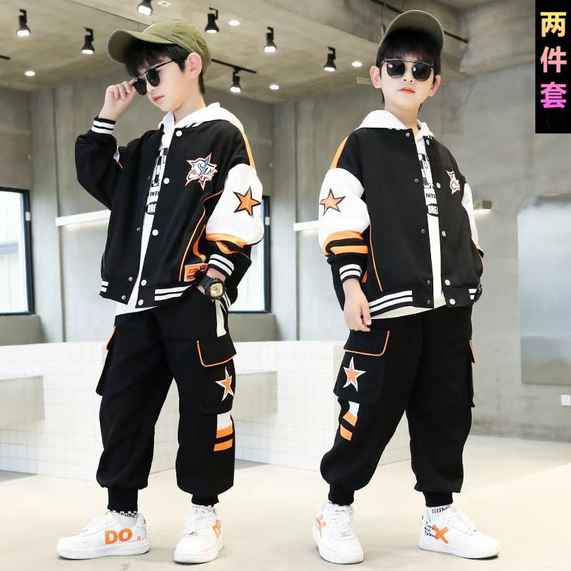 NK奥莱旗舰店儿童男童运动服套装2025春秋男孩衣服棒球服外套帅气