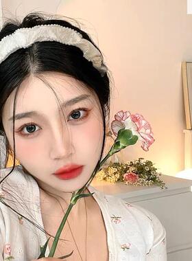 超仙白色珍珠发箍女韩国蕾丝头箍宽边发卡女蝴蝶结后脑勺发夹头饰
