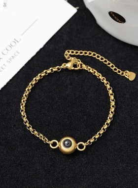 520热销圆点钛钢投影手链100种语言我爱你爱的记忆个性图片定百搭