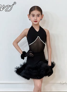 舞姿拉丁舞服女童练习服2026夏新款新品少儿童舞蹈套装分体练功服