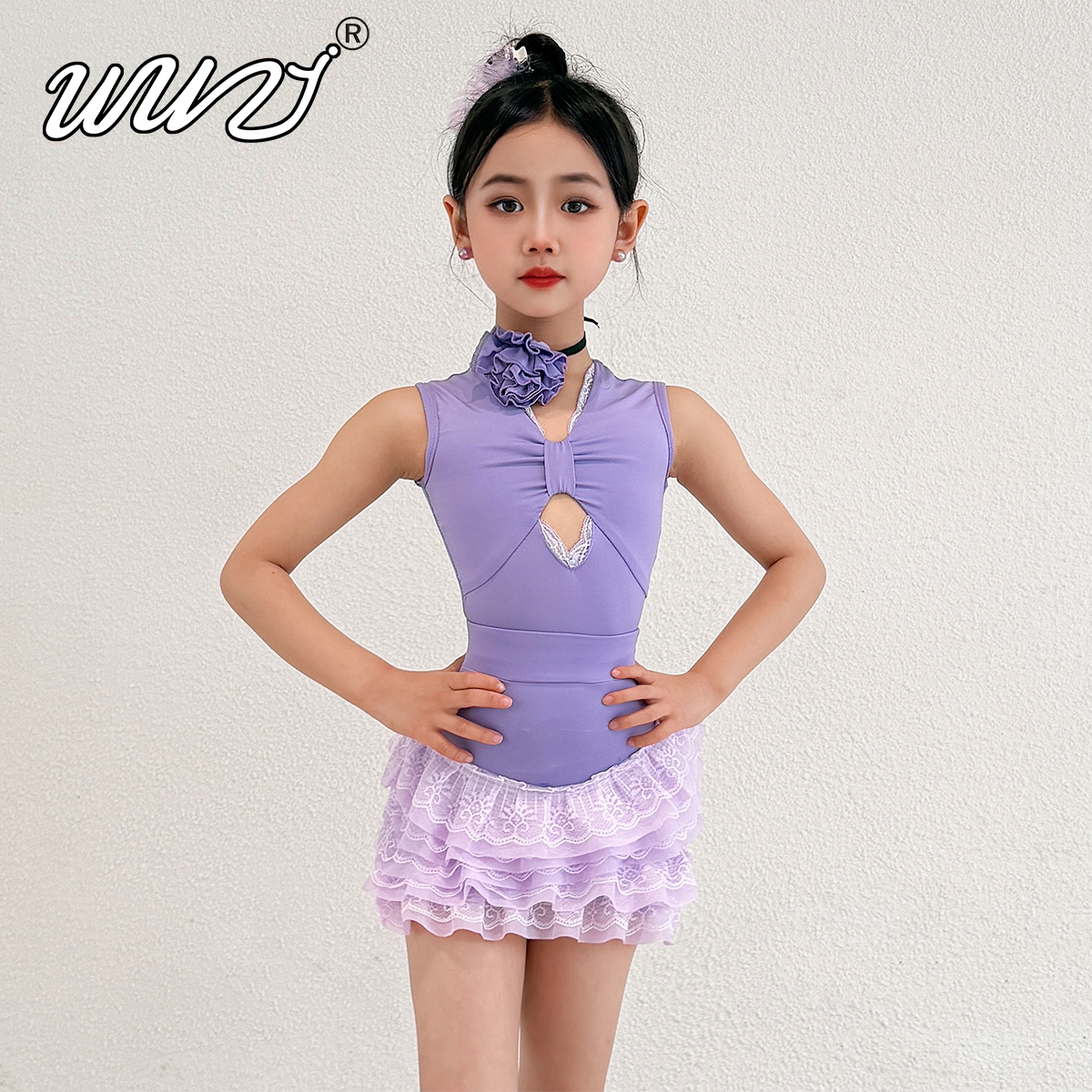 拉丁舞女童2026拉丁舞服表演服演出服新款练功夏季高级感练习套装