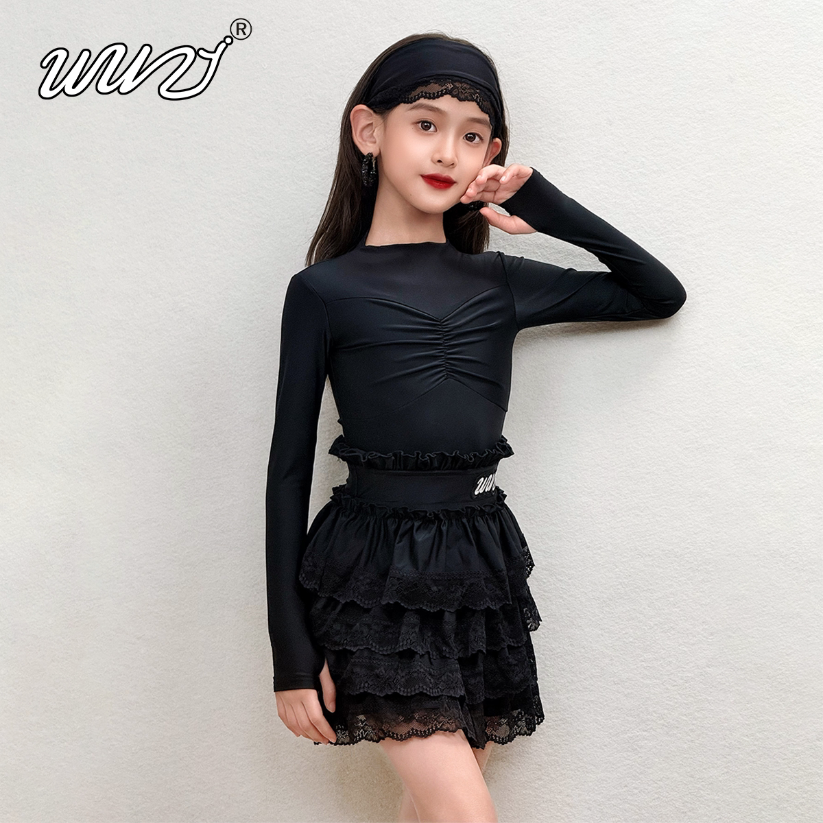 舞姿秋冬新款女童拉丁舞练功服少儿高端练习服拉丁舞表演出服装