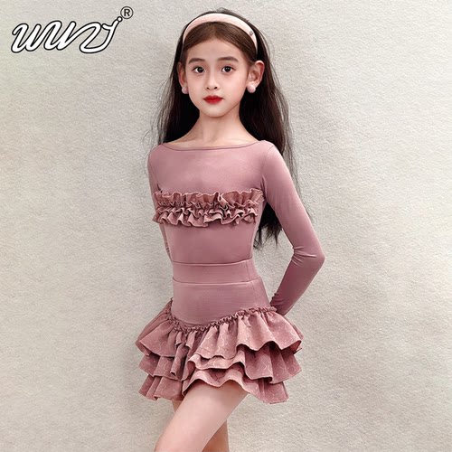 舞姿少儿拉丁舞服2025新款女童秋冬练功服高级拉丁舞演出舞蹈服