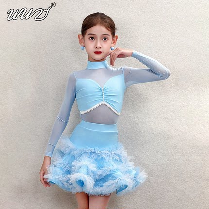 舞姿少儿拉丁舞服2026新款女童秋冬练功服高级拉丁舞演出舞蹈服