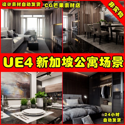 UE4写实新加坡公寓房间UE5卧室场景 Singapore Condominium