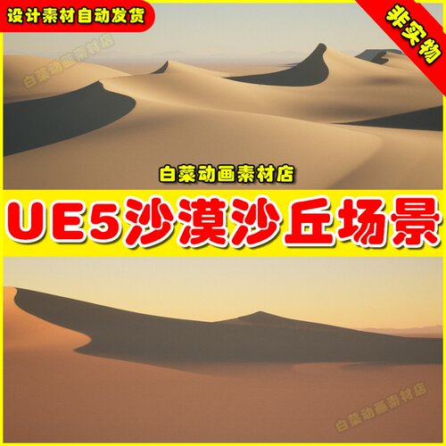 UE5 Nanite Sand Dunes 1 NSD1 荒凉沙漠沙丘环境场景5.2