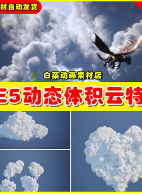 UE5 Clouds Generator - Niagara Fluids 天空动态体积云特效5.4