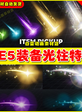 Unreal  UE5 Item Pickup VFX 装备宝物战利品掉落光柱特效5.5