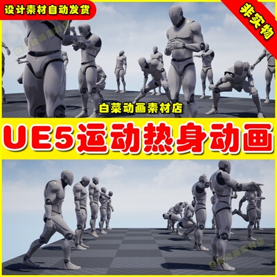 UE5 preparation exercise motions 人物运动热身动作动画5.2