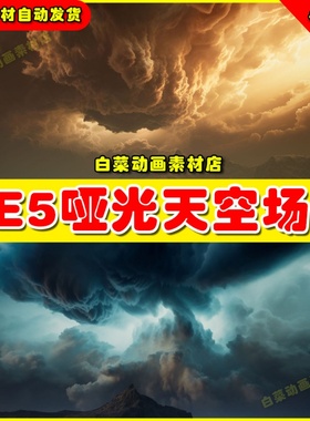 Matte Painting Skybox Pack Chaotic Skies史诗哑光天空场景UE5