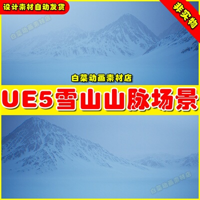 UE5虚幻 Nanite Snowy Mountains 1 (NSM1) 雪地山脉景观场景5.2