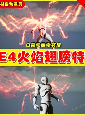 UE4虚幻UE5 Fantasy Wings 仙侠武侠动作酷炫帅气火焰翅膀特效