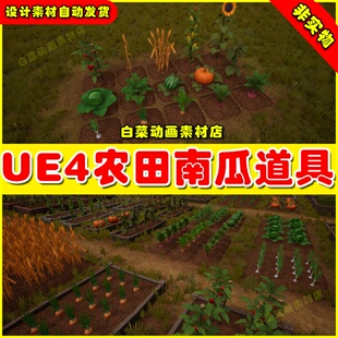 UE5 Farm Crops 农田南瓜道具素材UE4模型4.27