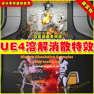 UE4 Niagara Dissolution Example角色消散消失消失UE5特效4.27