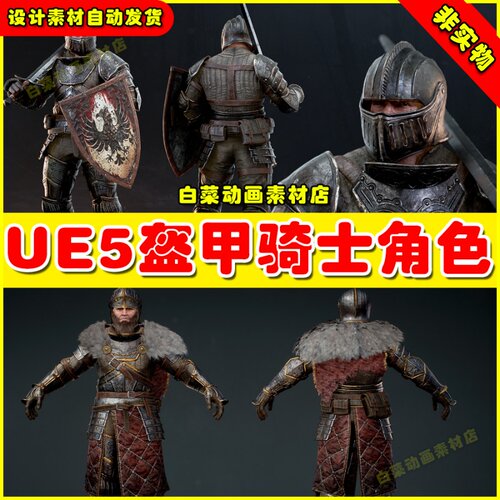 UE5 UE4 Knight Errant 中世纪盔甲骑士战士人物角色4.27 5.1