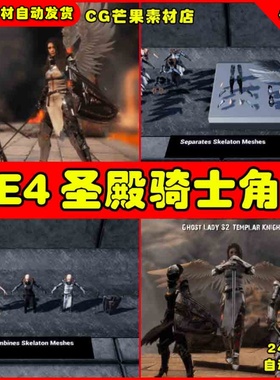UE4圣掂女骑士角色UE5动画模型 GhostLadyS2 Knight Templar