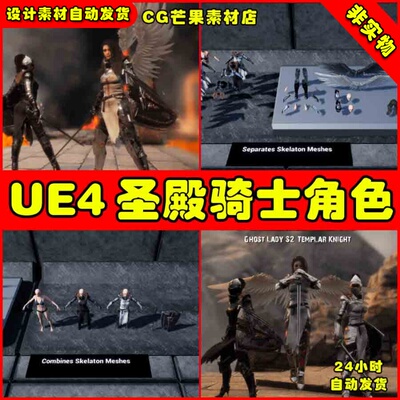 UE4圣掂女骑士角色UE5动画模型 GhostLadyS2 Knight Templar