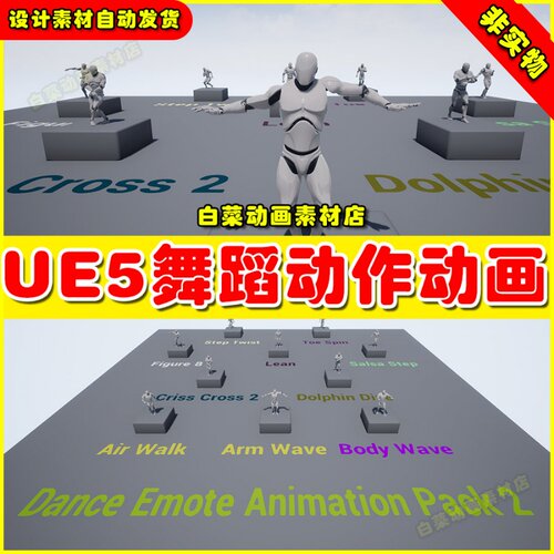 UE5 Dance Emote Animation Pack 2 人物跳舞舞蹈UE4动画 4.27